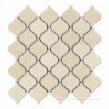 Save Crema Marfil Marble Polished Lantern Arabesque Mosaic Tile
